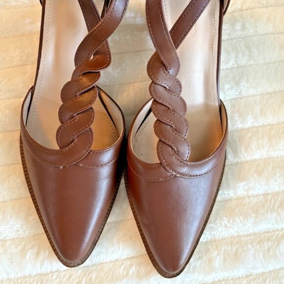 Coutgo women's Block Chunky Heels Brown T Strap  Shoes - Picture 2 of 7